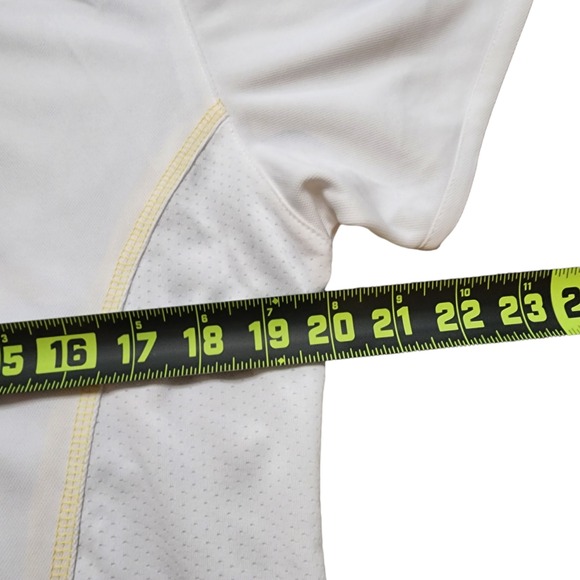 Page & Tuttle CoolSwing Golf Polo Solid White Yellow Shoulder Accent Women's L - Picture 2 of 7